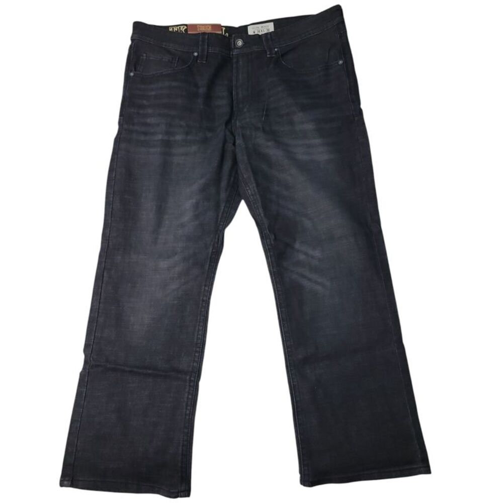 Vulture - Axel Men's Slim Boot Cut Stretch Comfort Button & Zip Closure Denim Je